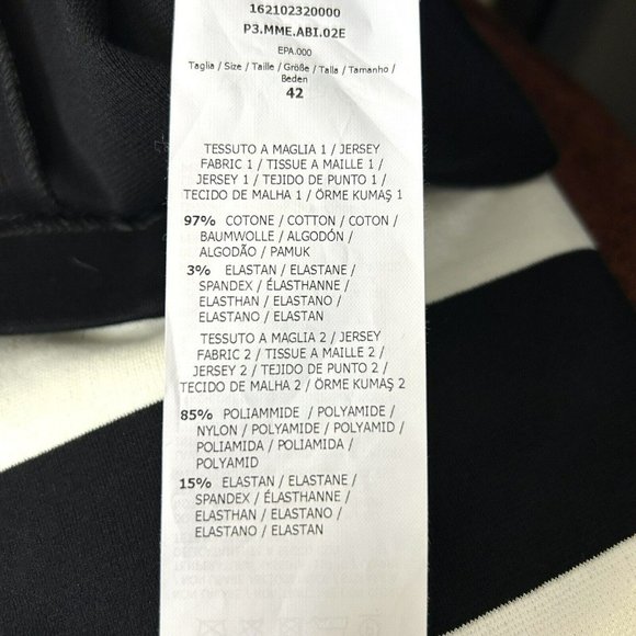 MaxMara Dress Sheath Sleeveless Black White Striped Stretch Size 42 US Medium - Picture 4 of 4